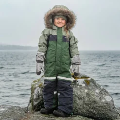 Didriksons Kids' Bjärven Coverall 4 Light Moss