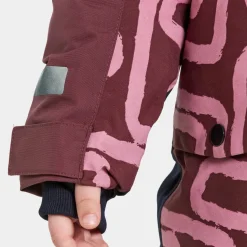 Didriksons Kids' Bjärven Printed Coverall 2 Path S Pink