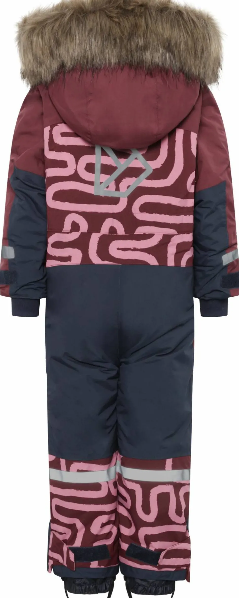 Didriksons Kids' Bjärven Printed Coverall 2 Path S Pink
