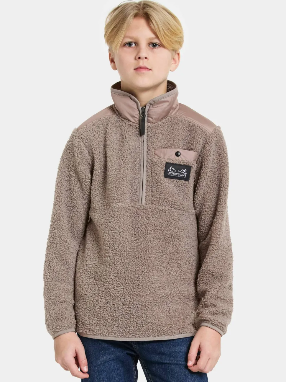 Didriksons Kids' Exa Half Zip Ash Brown