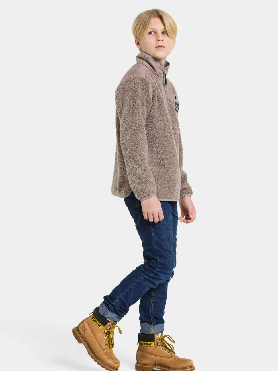 Didriksons Kids' Exa Half Zip Ash Brown