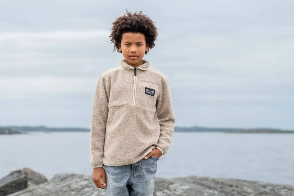 Didriksons Kids' Exa Half Zip Beach Beige