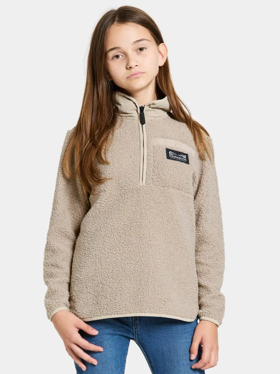 Didriksons Kids' Exa Half Zip Beach Beige