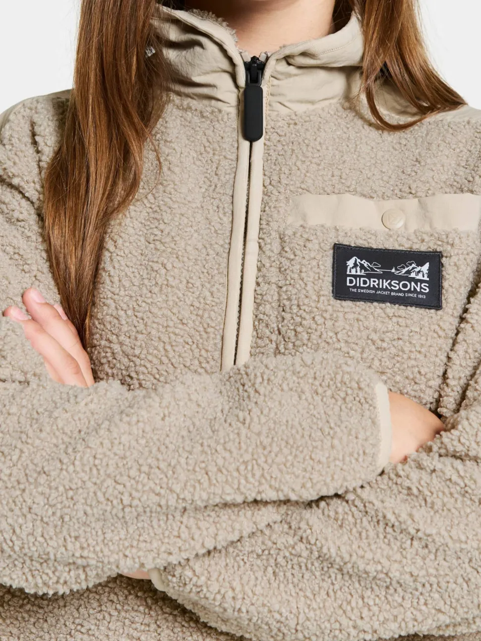Didriksons Kids' Exa Half Zip Beach Beige