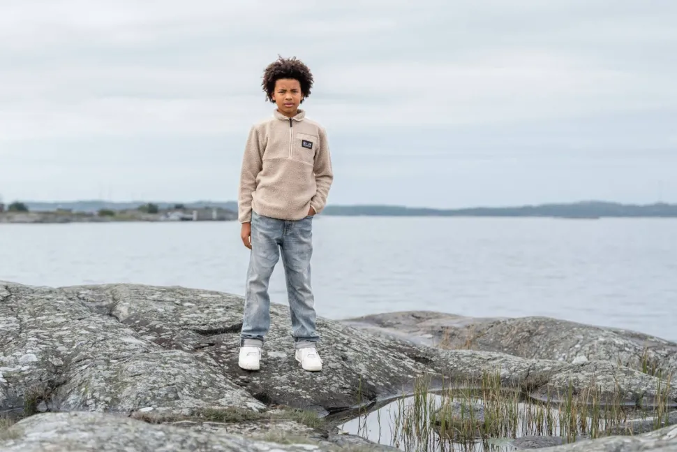 Didriksons Kids' Exa Half Zip Beach Beige