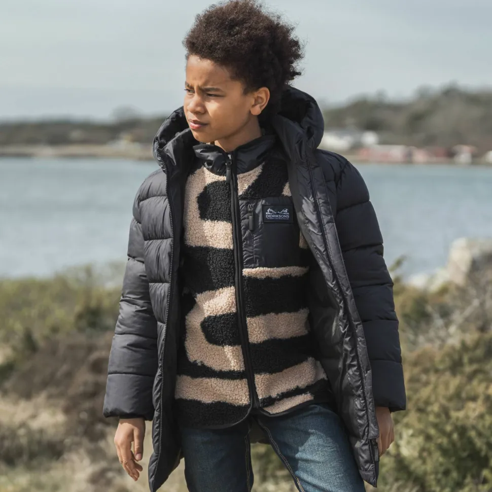 Didriksons Kids' Exa Printed Full Zip 2 Path L Black