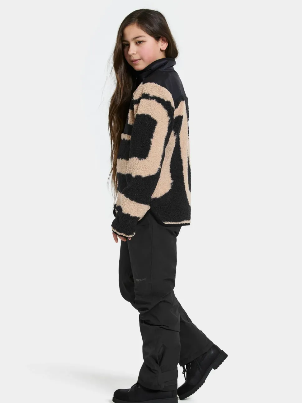 Didriksons Kids' Exa Printed Full Zip 2 Path L Black