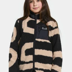 Didriksons Kids' Exa Printed Full Zip 2 Path L Black