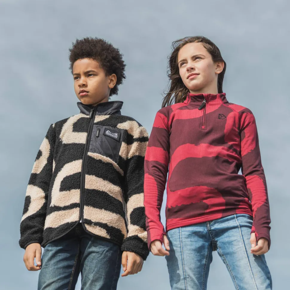 Didriksons Kids' Exa Printed Full Zip 2 Path L Black