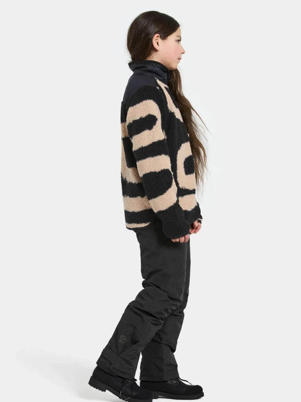 Didriksons Kids' Exa Printed Full Zip 2 Path L Black