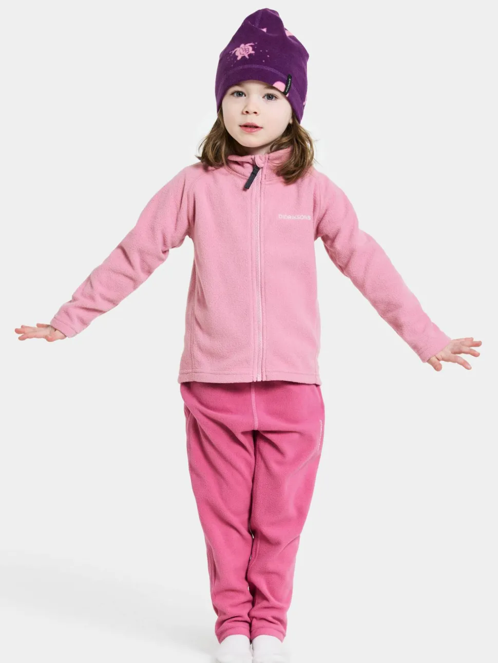 Didriksons Kids' Monte Full Zip 10 Light Heather Pink