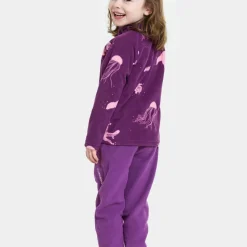 Didriksons Kids' Monte Printed Full Zip 10 Winter Ocean Purple