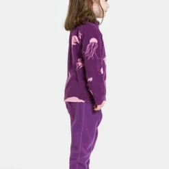 Didriksons Kids' Monte Printed Full Zip 10 Winter Ocean Purple
