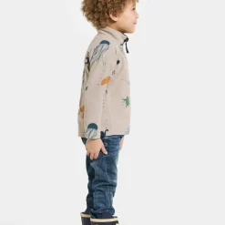 Didriksons Kids' Monte Printed Full Zip 10 Winter Ocean Multi