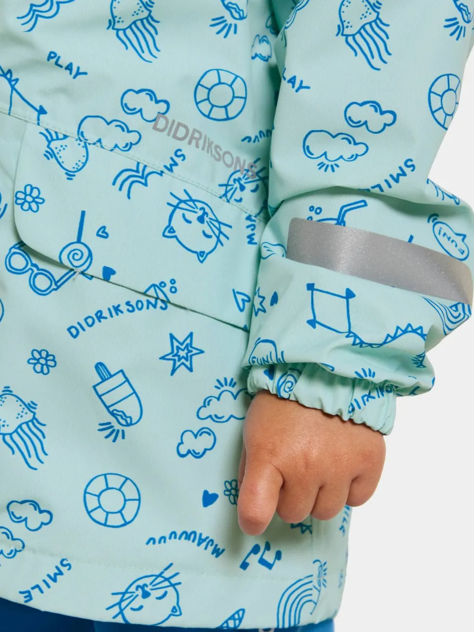 Didriksons Kids' Norma Printed Jacket 3 Doodle Pale Mint