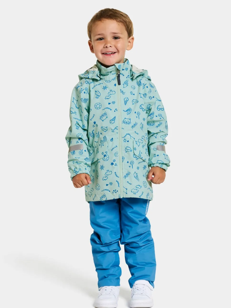 Didriksons Kids' Norma Printed Jacket 3 Doodle Pale Mint