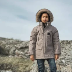 Didriksons Kids' Sylvin Parka Ash Brown