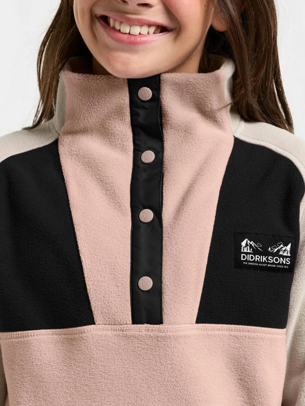 Didriksons Kids' Yokto Half Button 2 Vintage Pink
