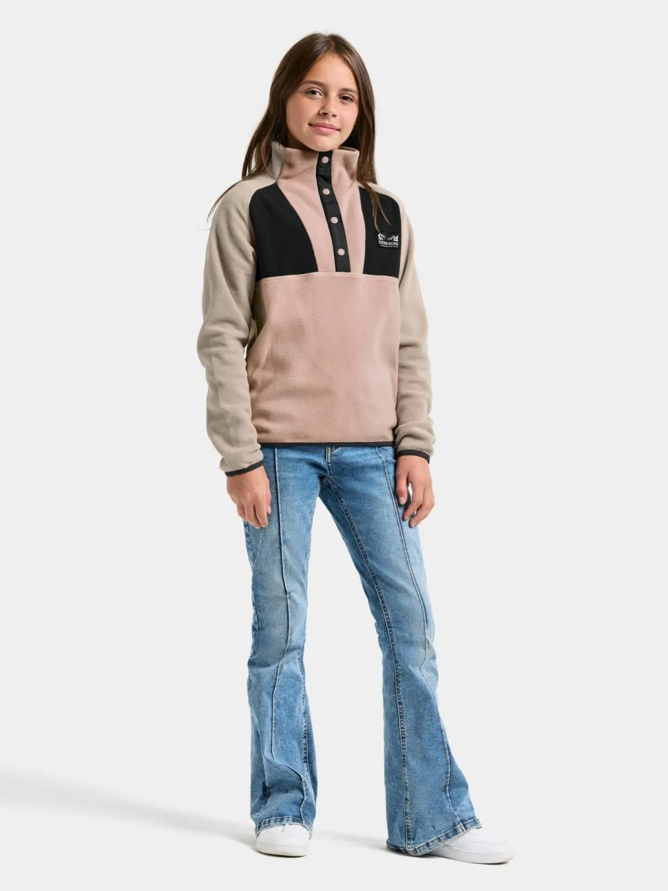Didriksons Kids' Yokto Half Button 2 Vintage Pink