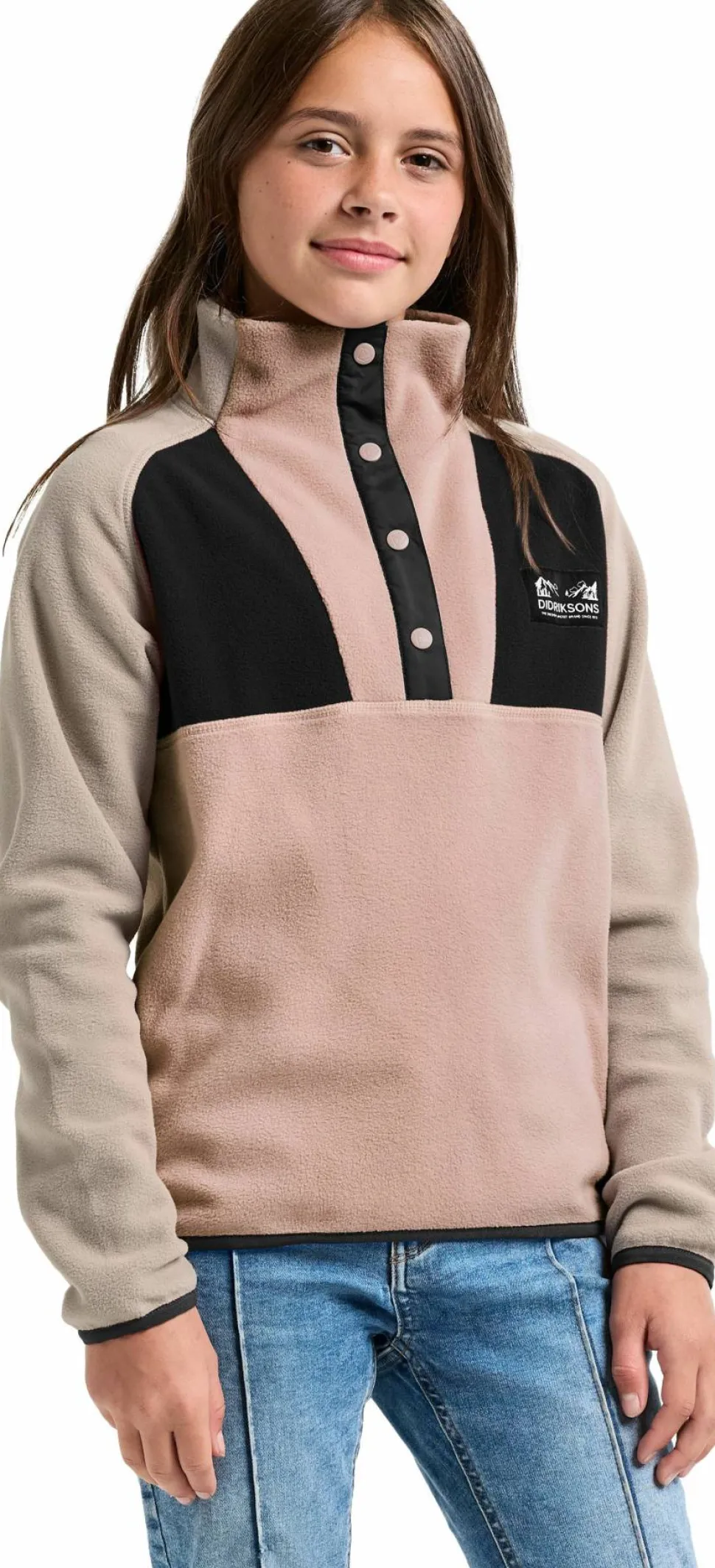 Didriksons Kids' Yokto Half Button 2 Vintage Pink