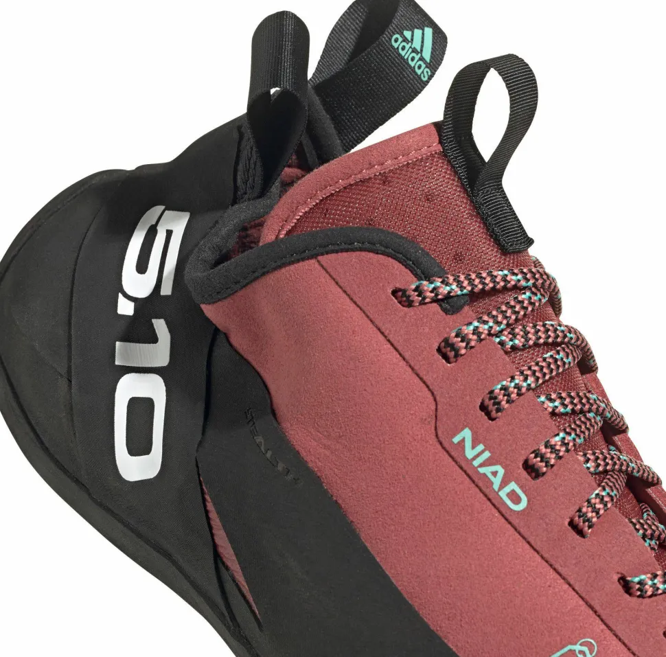 FiveTen Unisex Niad Lace Climbing Shoes Core Black/Crew Red/Acid Mint