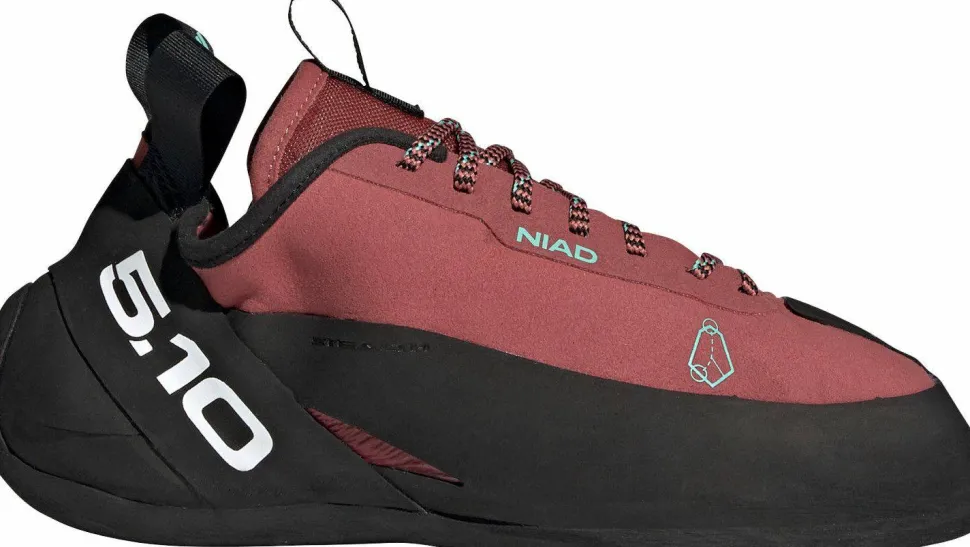 FiveTen Unisex Niad Lace Climbing Shoes Core Black/Crew Red/Acid Mint