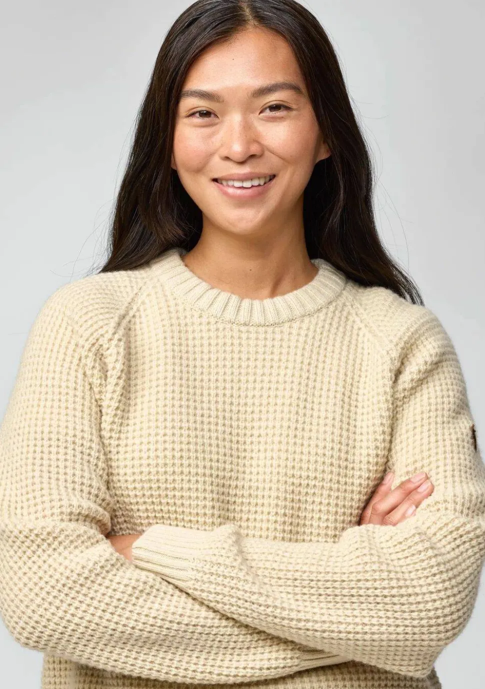 Fjällräven Women's Övik Waffle Knit Light Beige