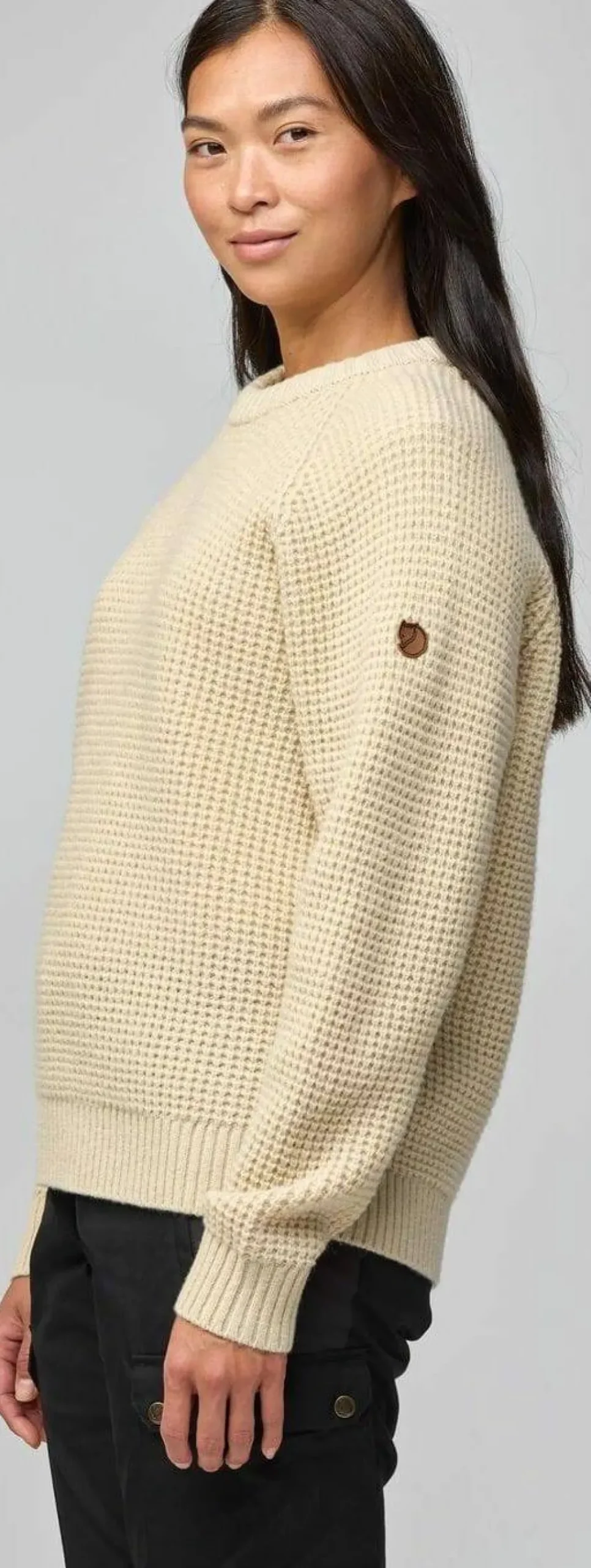 Fjällräven Women's Övik Waffle Knit Light Beige