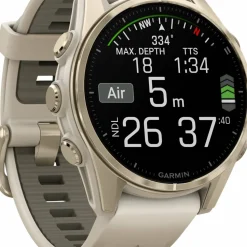 Garmin Fenix 8 Amoled 43mm, Sapphire Soft Gold - Fog Grey/Sandstone Silicone Strap