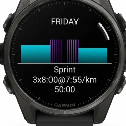 Garmin Fenix 8 Amoled 43mm, Sapphire Carbon Gray DLC Titanium - Black/Pebble Grey Silicone Strap