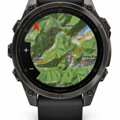 Garmin Fenix 8 Amoled 47mm, Sapphire Carbon Gray DLC Titanium - Black/Pebble Grey Silicone Strap