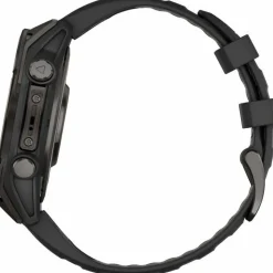 Garmin Fenix 8 Amoled 47mm, Sapphire Carbon Gray DLC Titanium - Black/Pebble Grey Silicone Strap