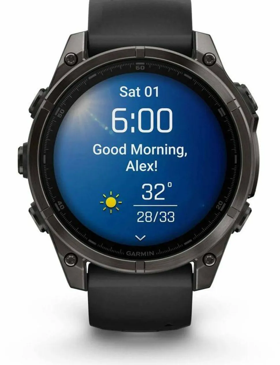 Garmin Fenix 8 Amoled 47mm, Sapphire Carbon Gray DLC Titanium - Black/Pebble Grey Silicone Strap