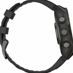 Garmin Fenix 8 Amoled 47mm, Sapphire Carbon Gray DLC Titanium - Black/Pebble Grey Silicone Strap