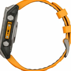 Garmin Fenix 8 Amoled 47mm, Sapphire Titanium - Spark Orange/Graphite Silicone Strap