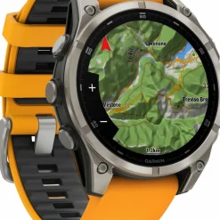 Garmin Fenix 8 Amoled 47mm, Sapphire Titanium - Spark Orange/Graphite Silicone Strap