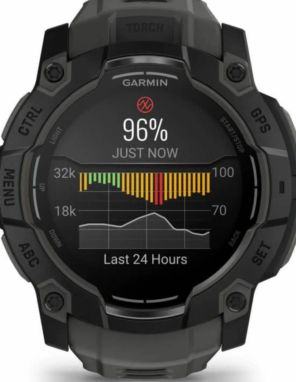 Garmin Instinct 3 AMOLED, 50mm Black Bezel With Charcoal Band