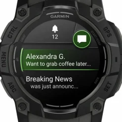 Garmin Instinct 3 AMOLED, 50mm Black Bezel With Charcoal Band