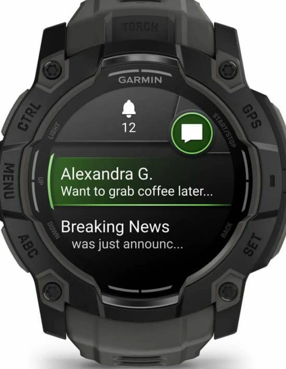 Garmin Instinct 3 AMOLED, 50mm Black Bezel With Charcoal Band