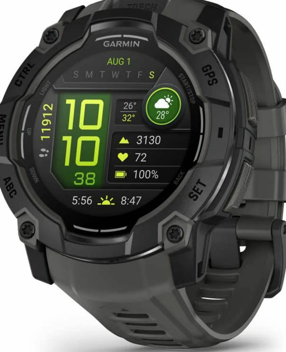 Garmin Instinct 3 AMOLED, 50mm Black Bezel With Charcoal Band