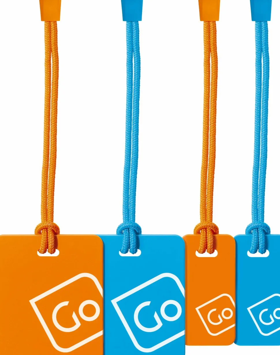 Go Travel Luggage Tags Family Pack Blue/Orange