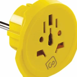 Go Travel Worldwide Adaptor + Twin USB-A Yellow