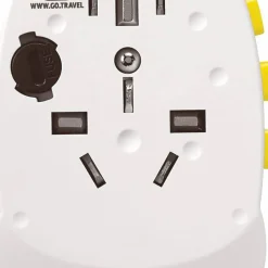 Go Travel Worldwide Adaptor + Twin USB-A Yellow