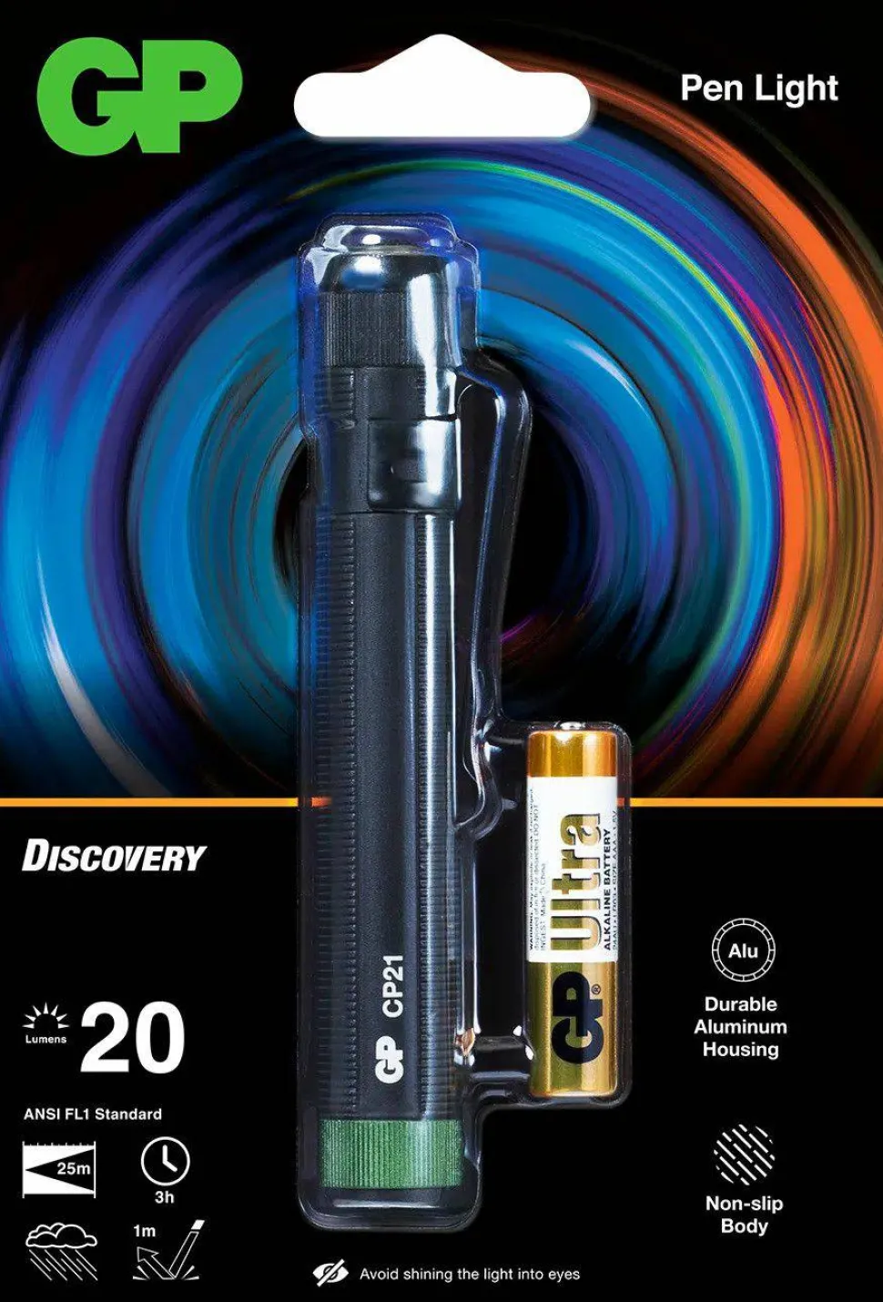 GP Batterier GP Discovery Penlight 20lm CP21 Black