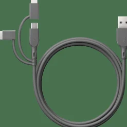 GP Batterier GP Essential Cable 3-in-1 USB-A To MicroUSB +USB-C + Lightning 1m Grey