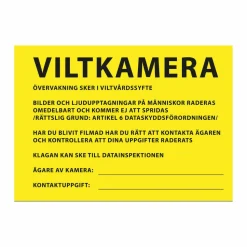Grey Oak Info Sign Viltkamera Yellow