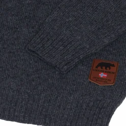 Gridarmor Men's Snøkrystall Round Neck Ullgenser Dark Grey/Light Grey/White