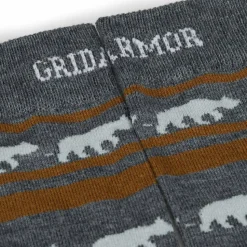 Gridarmor Striped Bear Merino Socks Grey/Beige/White