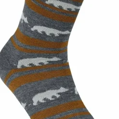 Gridarmor Striped Bear Merino Socks Grey/Beige/White