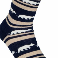 Gridarmor Striped Bear Merino Socks Navy Blazer
